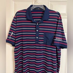 RLX Ralph Lauren Polo Shirt Men’s XL Blue Stripe Stretch Performance Golf Preppy